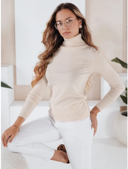 Dámský svetr s rolákem cream Dstreet model 21990930 - FashionStreet