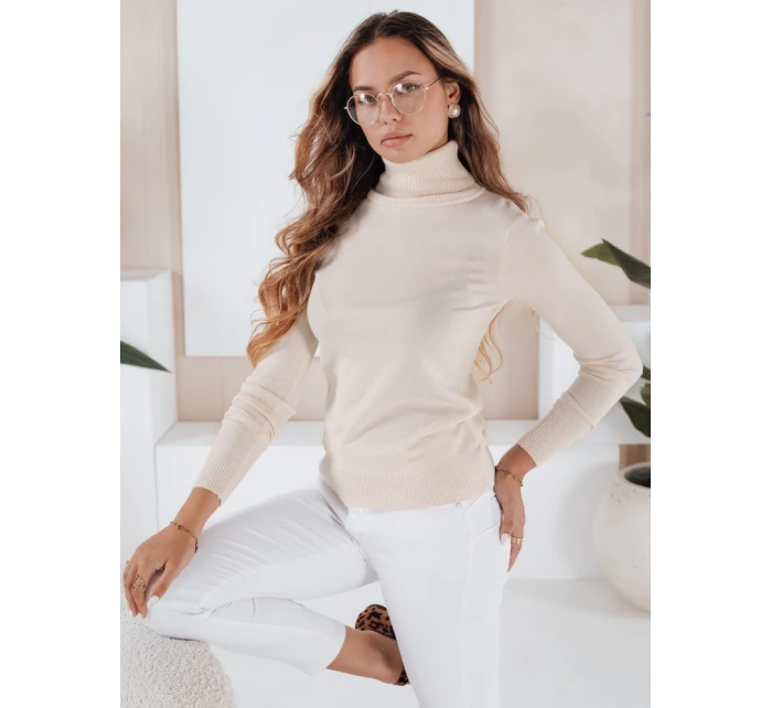 Dámský svetr s rolákem cream Dstreet model 21990930 - FashionStreet