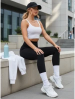 Dámske športové legíny s vysokým pásom čierne DSTREET UY2854