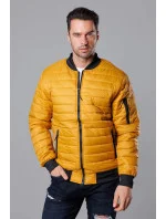 Tmavo žltá pánska prešívaná bunda typu "bomber" (MY02-23)