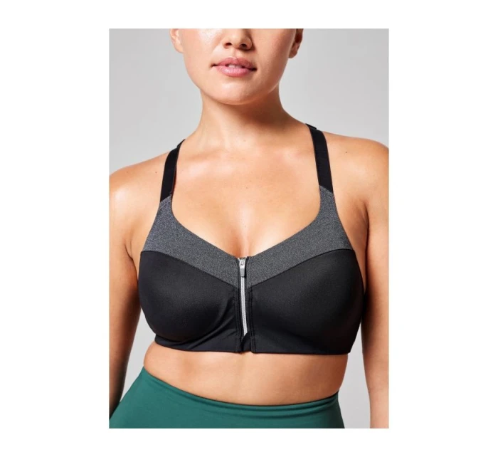 CASALL Sportovní podprsenka se zipem vpředu šedá