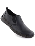 Čierna pánska kožená obuv Rieker 05264-00