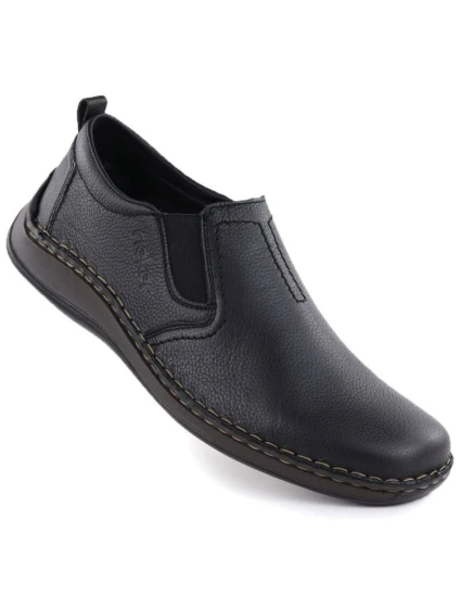 Čierna pánska kožená obuv Rieker 05264-00