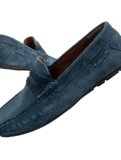 Wrangler Pánske mokasíny Maifield z prírodnej semišovej kože Navy Blue