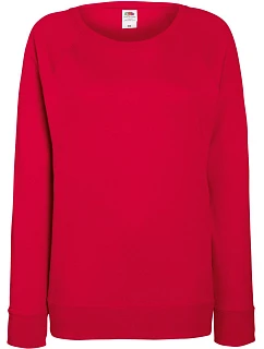 Fruit of the Loom Lady-Fit LW Raglan Sweat Dámska mikina s raglánovými rukávmi 16.2146 červená