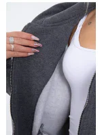 Zateplená dlhá mikina v grafitovej melanžovej farbe