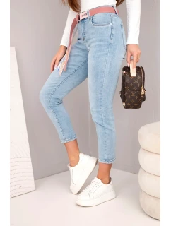 Dámské džíny s vysokým pasem a model 21924561 modré - K-Fashion