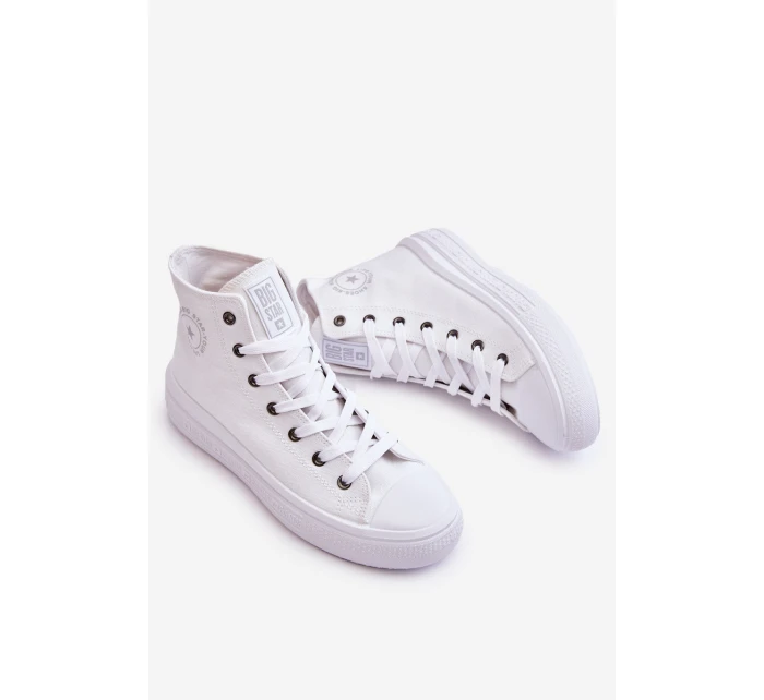Damskie Wysokie Trampki Materiałowe Big Star LL274A183 Białe