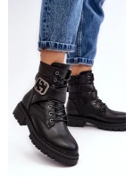 Kožené Černé Botky Workery S model 21632510 - Boto