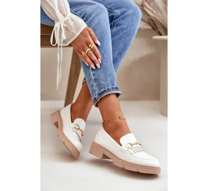 Dámske mokasíny s ekokožou White Tialorae Dámske mokasíny s ekokožou White Tialorae