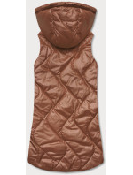 Dámska vesta v karamelovej farbe s kapucňou (B0129-22)