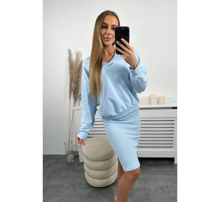 Blúzka + pruhované šaty modré Blúzka + pruhované šaty modré