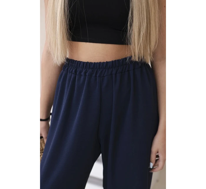 Široké nohavice námornícka modrá