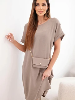 Dámske šaty s krátkym rukávom a taškou s reťazou Fango