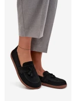 Kožené semišové mokasíny typu barefoot Zazoo 322 černé Kožené semišové mokasíny typu barefoot Zazoo 322 černé