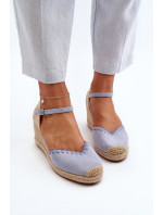 Modré semišové sandále Raylin Espadrille s opletením