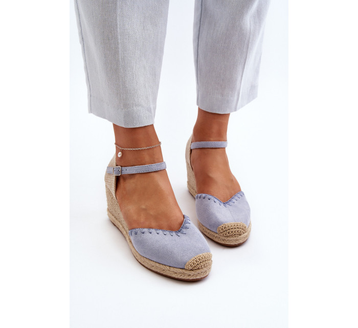 Modré semišové sandále Raylin Espadrille s opletením