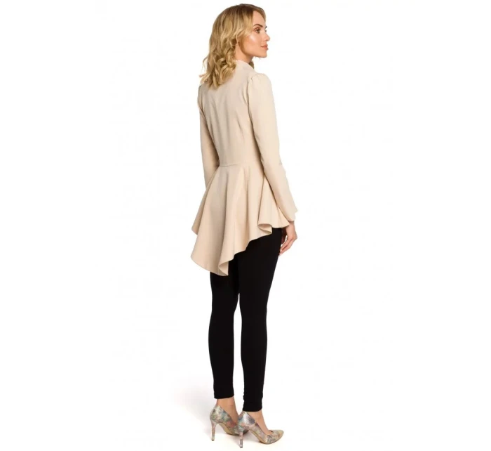 Asymetrický frak s golierom a zapínaním na gombíky M165 - čierny - Moe