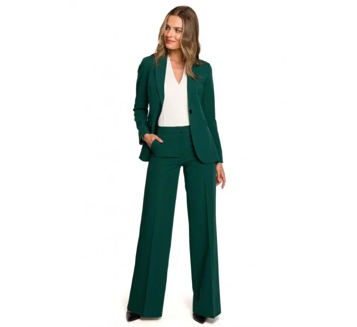 Bunda s jedným gombíkom S310 zelená - Stylove Bunda s jedným gombíkom S310 zelená - Stylove