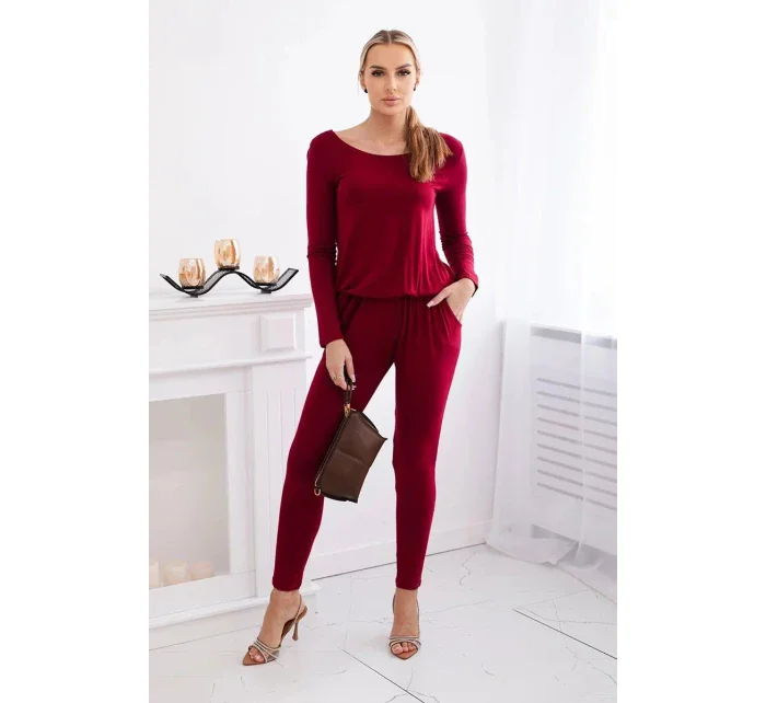 Kombinéza z viskózy 1065 bordová - Koucla Kombinéza z viskózy 1065 bordová - Koucla