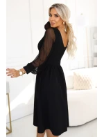 Elegantní midi šaty model 21961131 černé - numoco