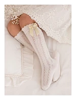 Ažurové dětské podkolenky s mašlí model 22121946 - Milena