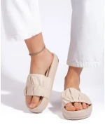 Výborné dámské hnědé nazouváky bez podpatku Výborné dámské hnědé nazouváky bez podpatku