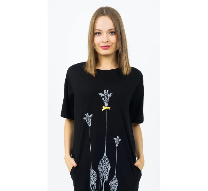 Dámske domáce šaty s krátkym rukávom Žirafy