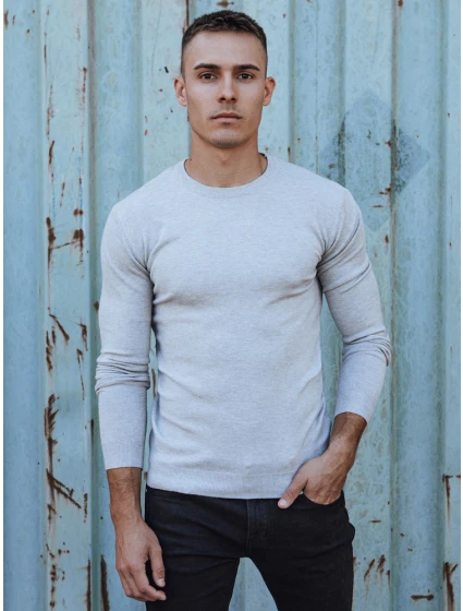 Pánský klasický svetr světle šedý Dstreet model 21979968 - FashionStreet Pánský klasický svetr světle šedý Dstreet model 21979968 - FashionStreet