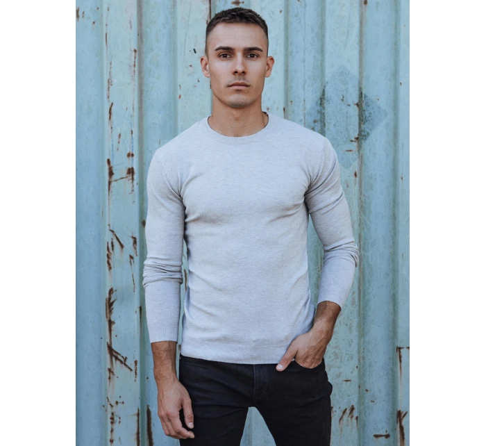 Pánský klasický svetr světle šedý Dstreet model 21979968 - FashionStreet Pánský klasický svetr světle šedý Dstreet model 21979968 - FashionStreet