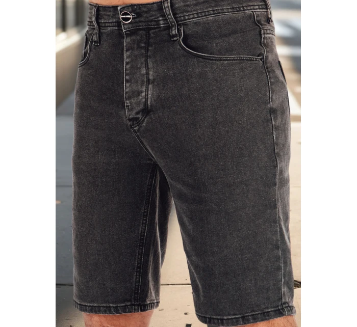 Pánske džínsové šortky čierne Dstreet SX2493