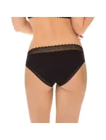 Dámske bavlnené nohavičky s čipkou 2 ks DIM SEXY FASHION SLIP 2x - DIM - čierna