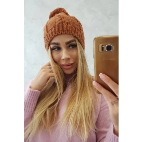 fleecová čepice světle hnědá model 18750939 - K-Fashion fleecová čepice světle hnědá model 18750939 - K-Fashion