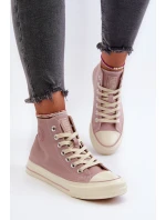 Trampki Damskie Wysokie Big Star NN274277 Różowe Trampki Damskie Wysokie Big Star NN274277 Różowe