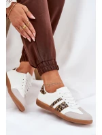 Niskie Sneakersy Damskie Z Eko Skóry Panterka Białe Nonalorin