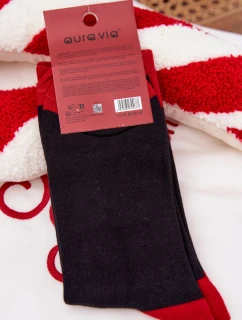 Pánske vianočné ponožky so Santom a nápisom - čierne