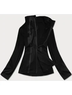 Čierna dámska mikina s nízkym stojačikom (HH020-01)