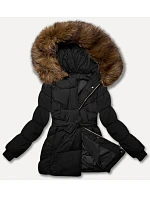 Černobéžová dámská bunda typu pro přechodné období model 21248456 - J.STYLE Černobéžová dámská bunda typu pro přechodné období model 21248456 - J.STYLE