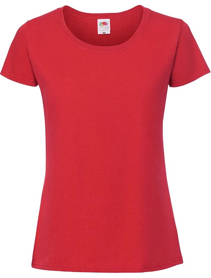 Fruit of the Loom Lady-Fit Iconic 195 T Dámske tričko z hrubej bavlny 16.1424 červené Fruit of the Loom Lady-Fit Iconic 195 T Dámske tričko z hrubej bavlny 16.1424 červené