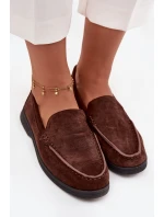 Mokasyny Damskie Z Eko Zamszu Czekoladowe Tynara