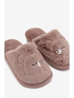 Detské papuče s kožušinou - tmavobéžové Norene Detské papuče s kožušinou - tmavobéžové Norene