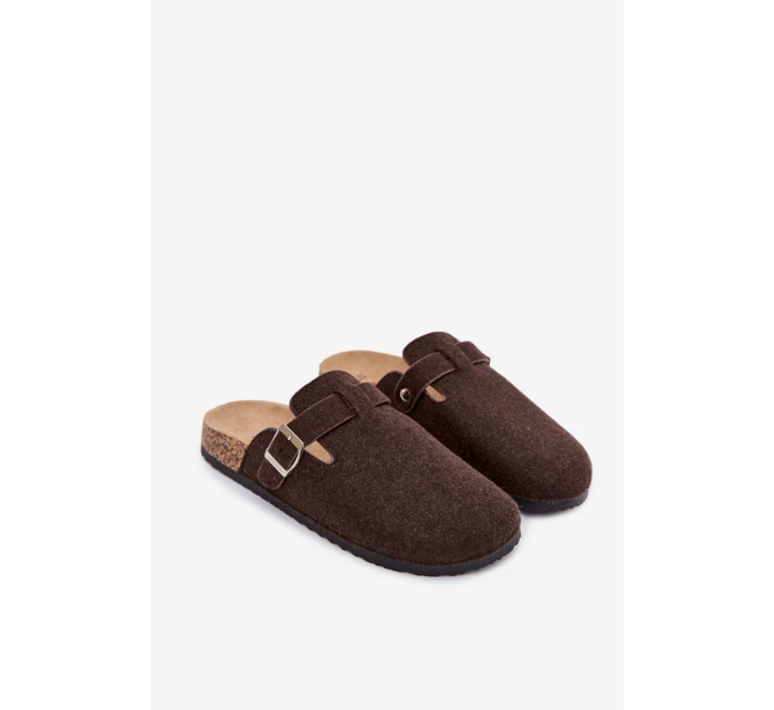 Pánske domáce papuče s prackou Luvan - čokoládové