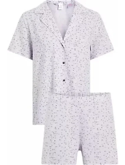 Dámske pyžamo WOVEN SHORT SET 000QS6967E LNU sv. fialová - Calvin Klein Dámske pyžamo WOVEN SHORT SET 000QS6967E LNU sv. fialová - Calvin Klein