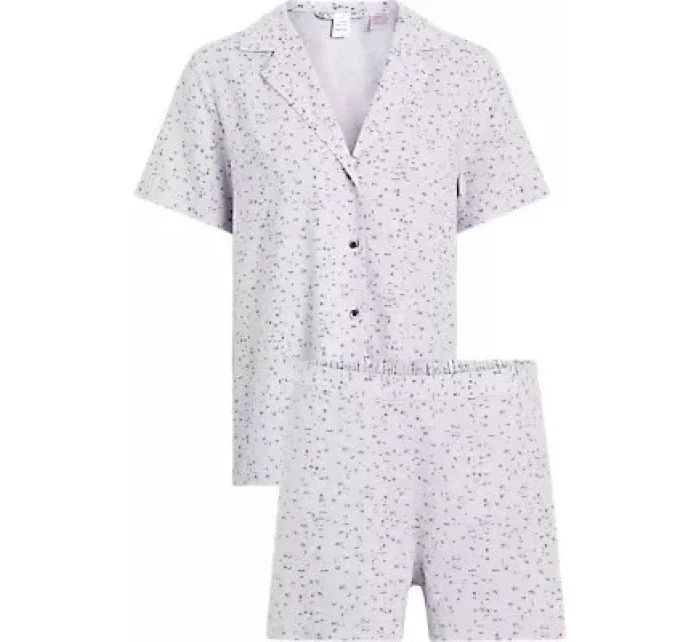 Dámske pyžamo WOVEN SHORT SET 000QS6967E LNU sv. fialová - Calvin Klein Dámske pyžamo WOVEN SHORT SET 000QS6967E LNU sv. fialová - Calvin Klein