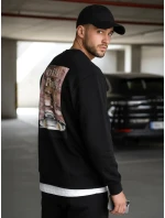 Pánská mikina s potiskem černá model 21995784 - Dstreet