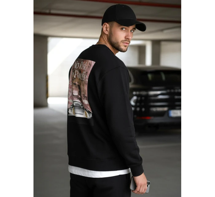 Pánská mikina s potiskem černá model 21995784 - Dstreet