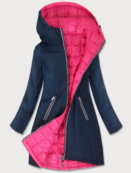 Oboustranná bunda ve tmavě barvě pro přechodné období model 20610204 - Libland Oboustranná bunda ve tmavě barvě pro přechodné období model 20610204 - Libland