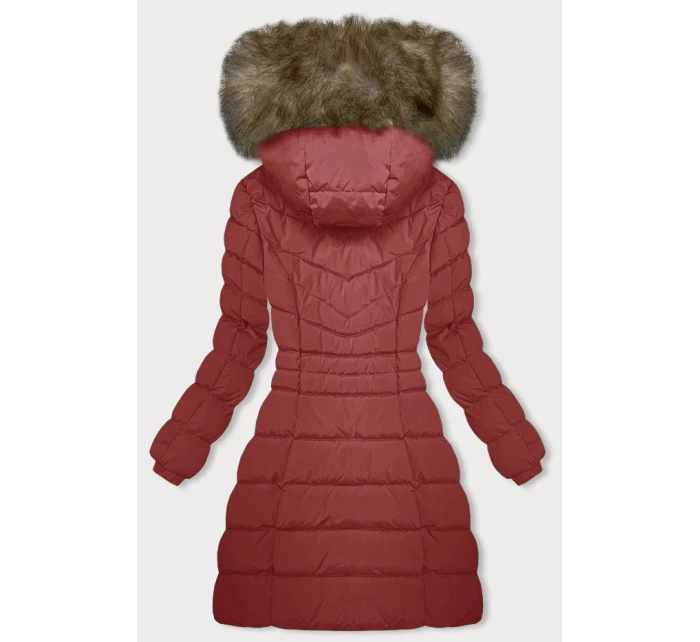 Tmavo červená dámska zimná páperová bunda (LHD-23032) Tmavo červená dámska zimná páperová bunda (LHD-23032)