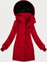 Dámska mikina so stojačikom a kapucňou LHD červená (AMG-171)