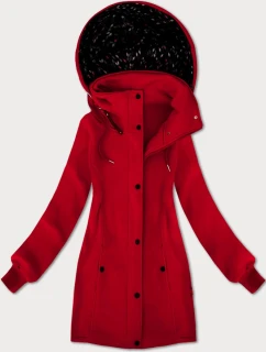 Dámska červená mikina s kapucňou a stojacím golierom LHD (AMG-171)